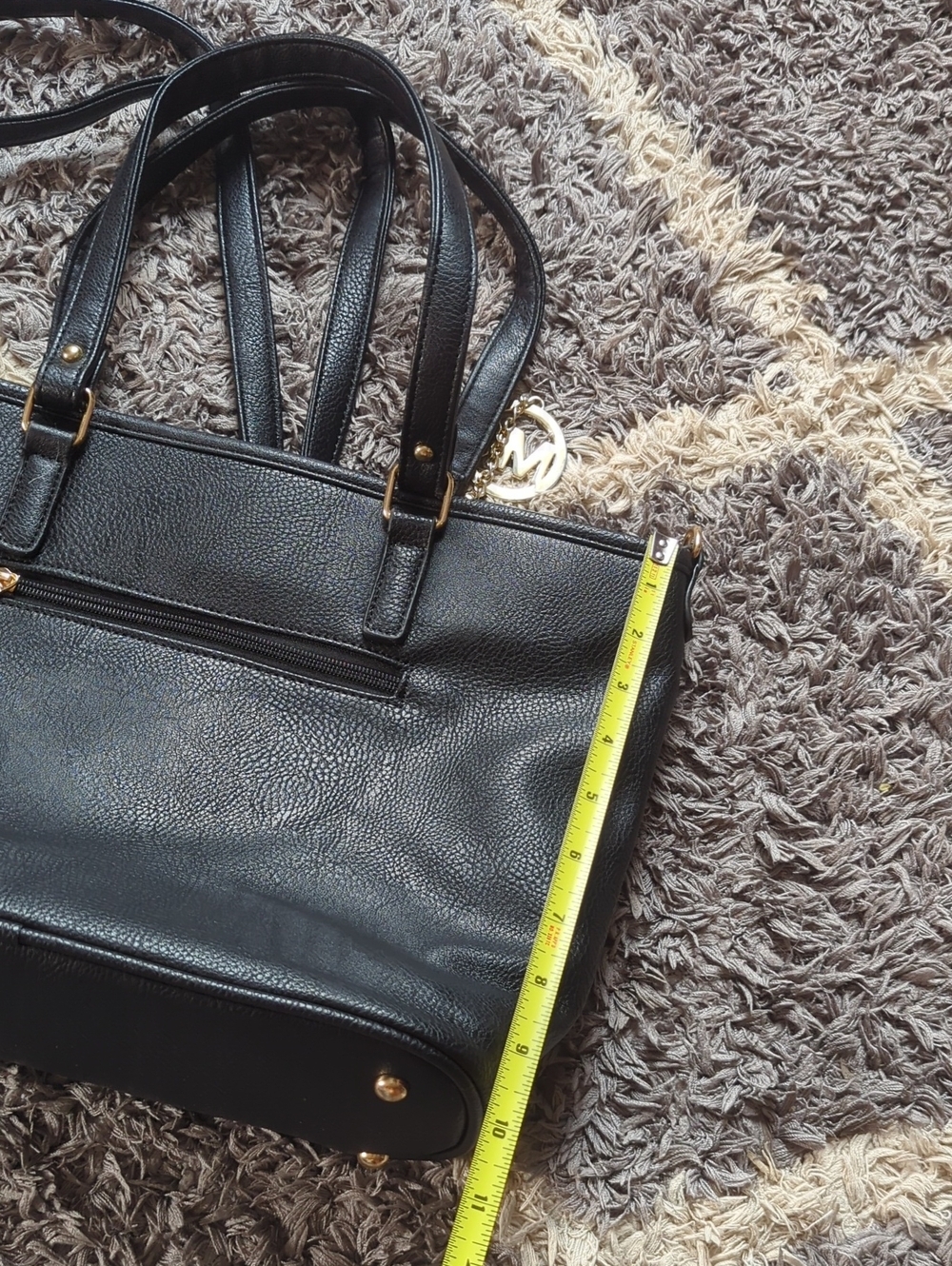 Michael Kors Black Leather Tote with Gold Hardware - Picture 8 of 8